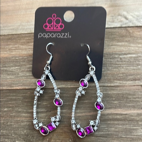 ❄️ Paparazzi | Silver and Purple Teardrop Earrings Boho Date Night - Picture 12 of 13